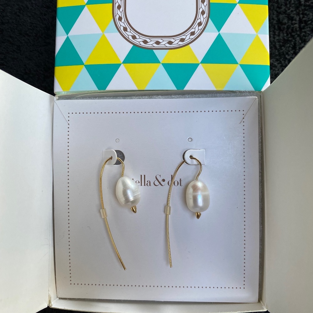 Stella & Dot Anika Pearl Drop Earrings